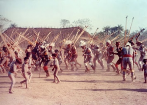 Figura 8- Dança tribal na festa do "Jawari", onde toda a aldeia participa ativamente.