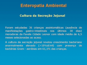 Figura 9- Sobrecrescimento bacteriano no intestino delgado em crianças da favela cidade Leonor.